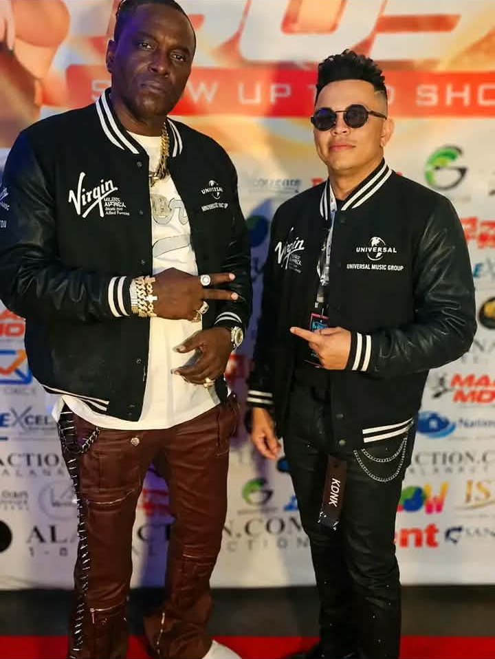 Mike Boss with a music executive at an industry event